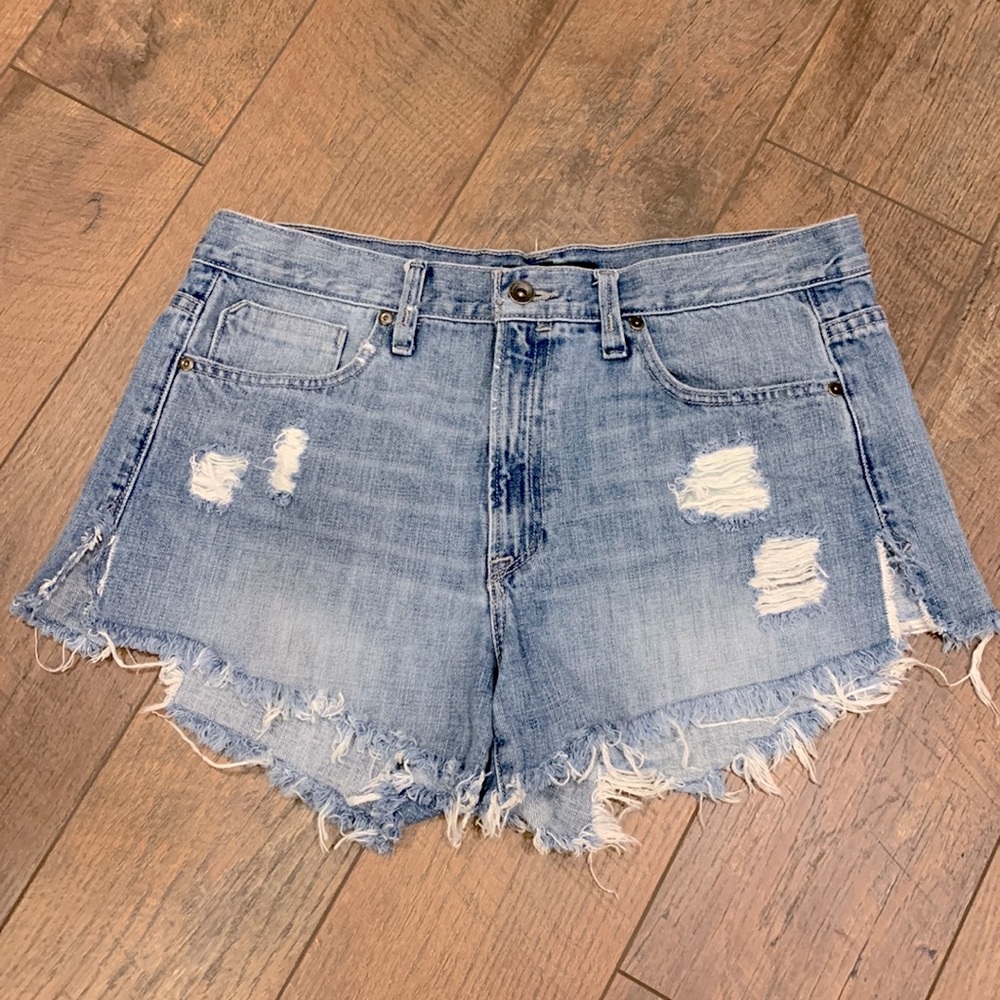 Calvin Klein Distressed Cutoff Denim Shorts